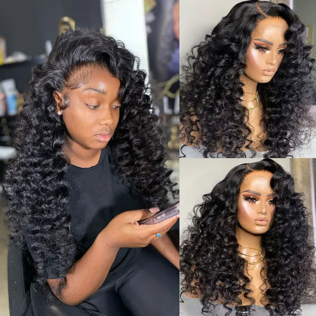 Wand Curls on Wig 13*4 Transparent hd Lace Front Curly Hair Lace Wig Luxury Customization