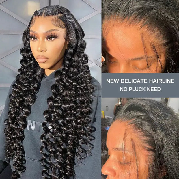 Wand Curls on Wig 13*4 Transparent hd Lace Front Curly Hair Lace Wig Luxury Customization