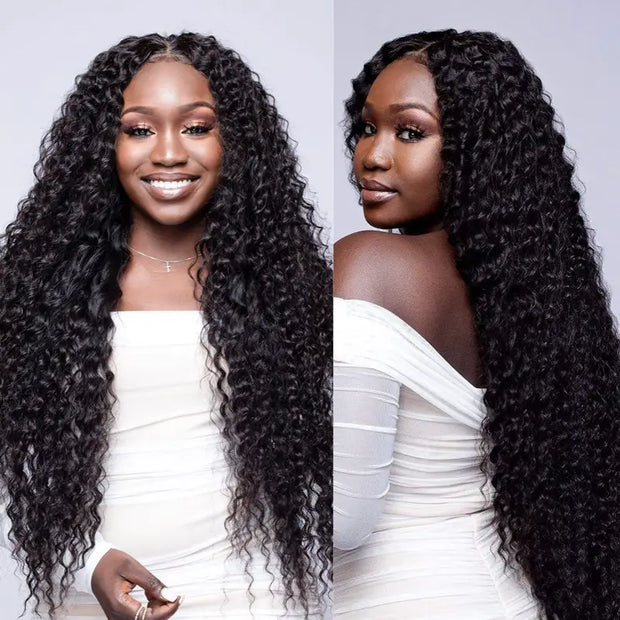 9A Water Wave Virgin Hair 3 Bundles with Closure Natural Color Malaysian Hair - ashimaryhair