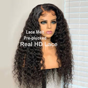 Water Wave 5x5 HD Transparent Lace Closure Wig Natural Color