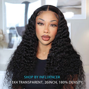 Water Wave 13x4 Transparent HD Lace Front Human Hair Wig