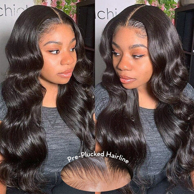 put on and go body wave lace wig pre plucked hairline