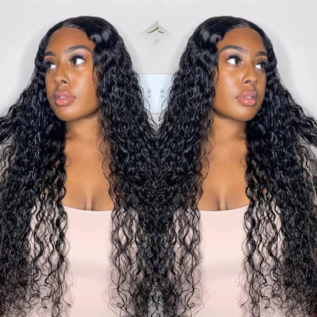 Ready to Wear Magic Wet and Wavy Pre Cut Lace Water Wave 2 in 1 Dry Straight & Wet Curly Wig with Pre Bleached Knots & Plucked Hairline