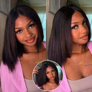 Highlight Yaki Straight Bob 13x4 Lace Frontal  Pre Everthing 6x4.5 / 4x4 Lace Clsoure Human Hair Wig