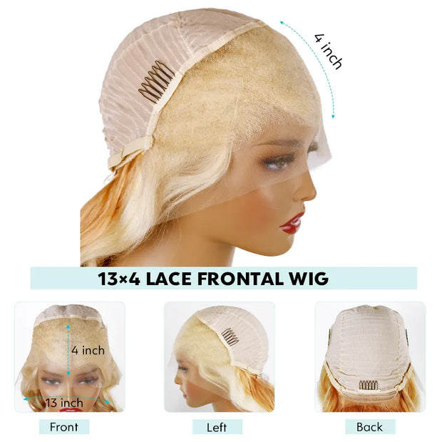 Pre-Sale 613 Blonde Brown Ombre Body Wave Transparent HD Lace Front Wigs
