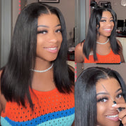 Flash Sale Yaki Straight 6x4.5/4x4/13x6 HD Transparent Pre-Cut Lace Frontal Human Hair Wig Affordable Natural Look Wigs