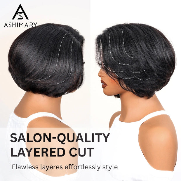 real glueless human hair layer cut salon quality 1