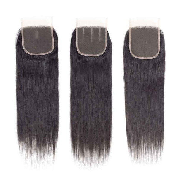 Ashimary Straight Hair 4x4Inchs Lace Closure Natural Color Remy Hair Closure 100% Human Hair - ashimaryhair