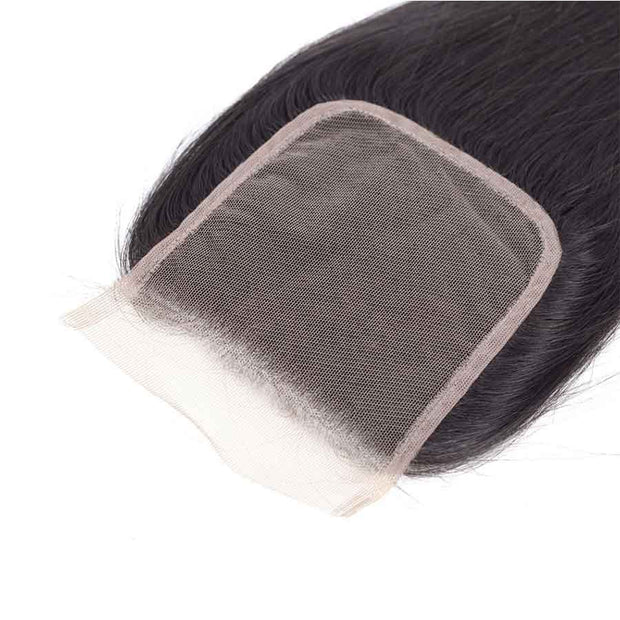 Ashimary Straight Hair 4x4Inchs Lace Closure Natural Color Remy Hair Closure 100% Human Hair - ashimaryhair