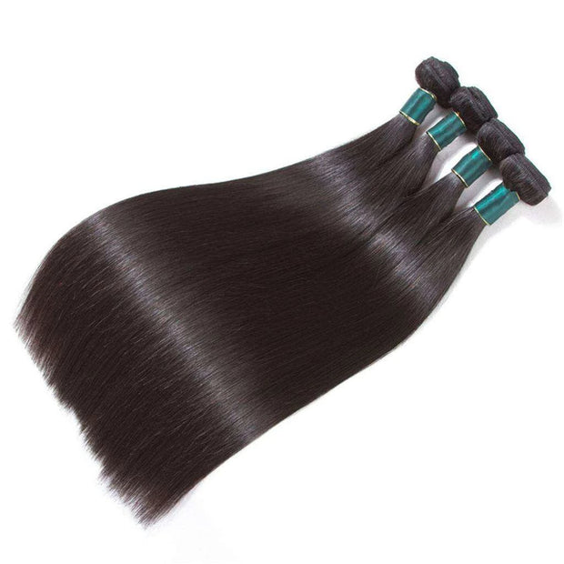 4 Bundles 9A Straight Brazilian Human Hair Bundles Virgin Hair Natural Color - ashimaryhair