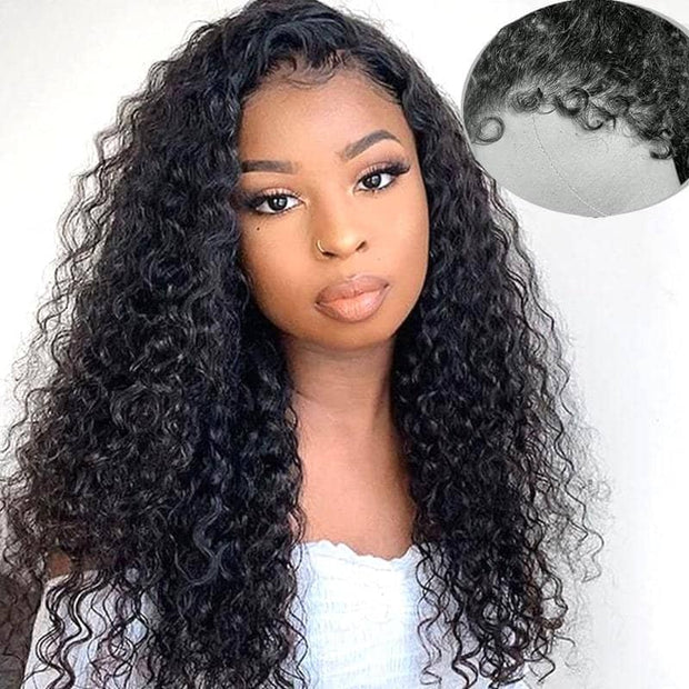 4C Natural Edges Curly Hair 13x4/13X6 HD Lace Front Wigs Water Wave Hair With Realistic Hairline