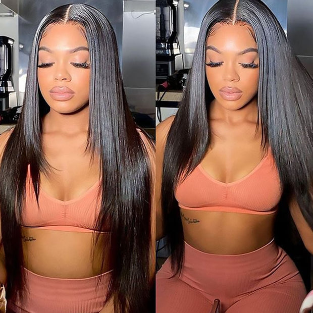 Glueless 4*4 Lace Closure Straight Wig 100% Human Hair Lace Closure Wig