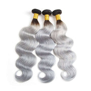 Ombre Grey Hair Bundle Body Wave 100% Human Hair - ashimaryhair