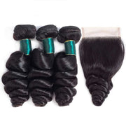 9A Loose Wave Virgin Hair 2/3 Bundles with Closure Natural Color Indian  Hair - ashimaryhair