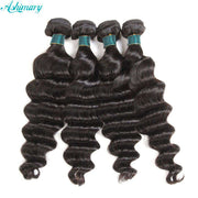 4 Bundles 9A Loose Deep Wave Indian Human Hair Bundles Natural Color - ashimaryhair