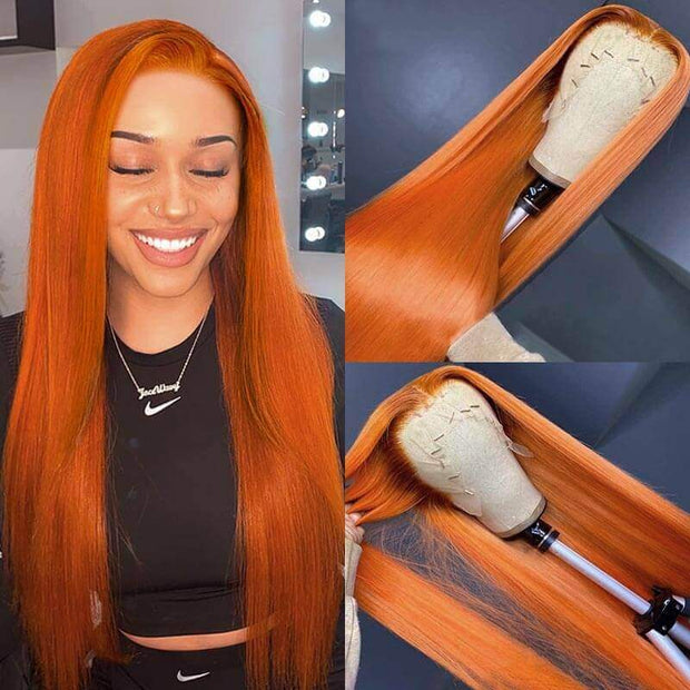 Ginger Color Wig 13*4 13*6 Lace Wigs 180% 250% Density Lace Front Wigs Ashimary Virgin Hair