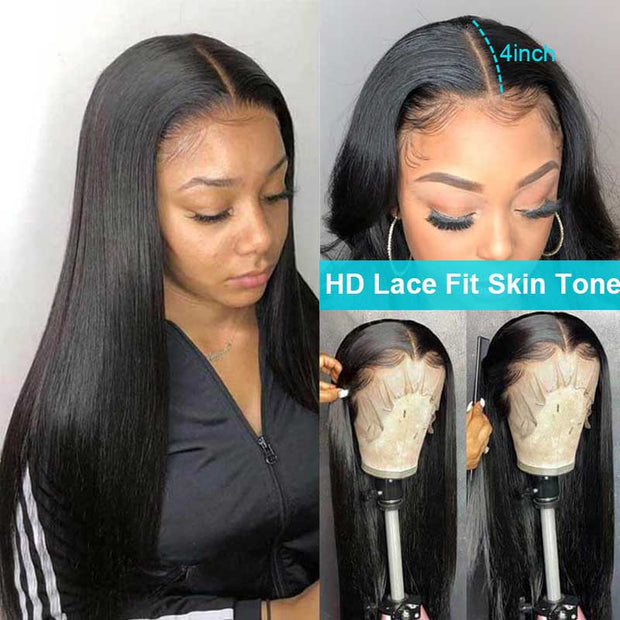 13*4 HD Transparent Lace Front Wigs Human Hair Brazilian Straight Hair-AshimaryHair.com