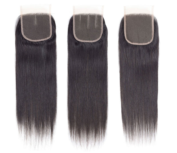 Ashimary Straight Hair 4x4Inchs Lace Closure Natural Color Remy Hair Closure 100% Human Hair - ashimaryhair