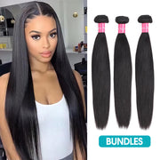 Lace Front Wig Cap with Hair Bundles 10A Top Grade Straight Virgin Hair