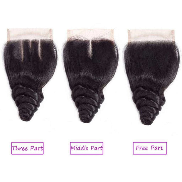 9A Loose Wave Virgin Hair 2/3 Bundles with Closure Natural Color Indian  Hair - ashimaryhair