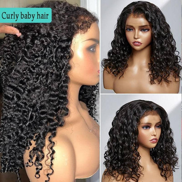 4C Edges Water Wave Hair Realistic Hairline 5x5 Transparent HD Lace Closure WIgs