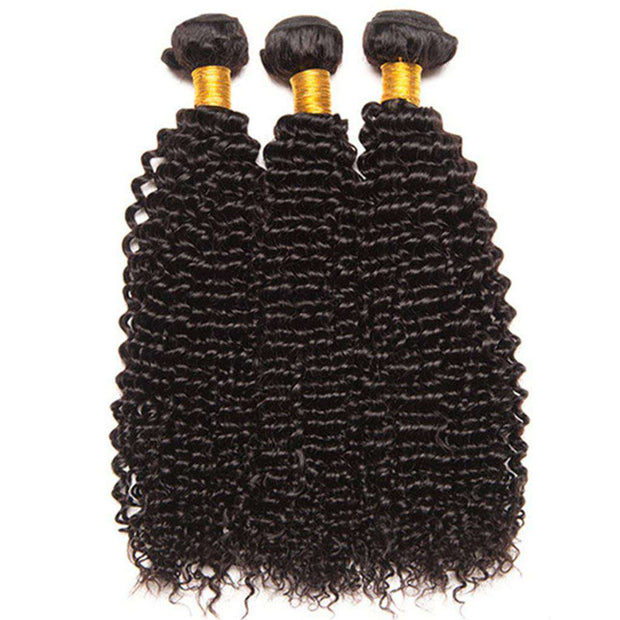 Afro Kinky Curly Hair 3 Bundles 10A Brazilian Human Hair Natural Color - ashimaryhair