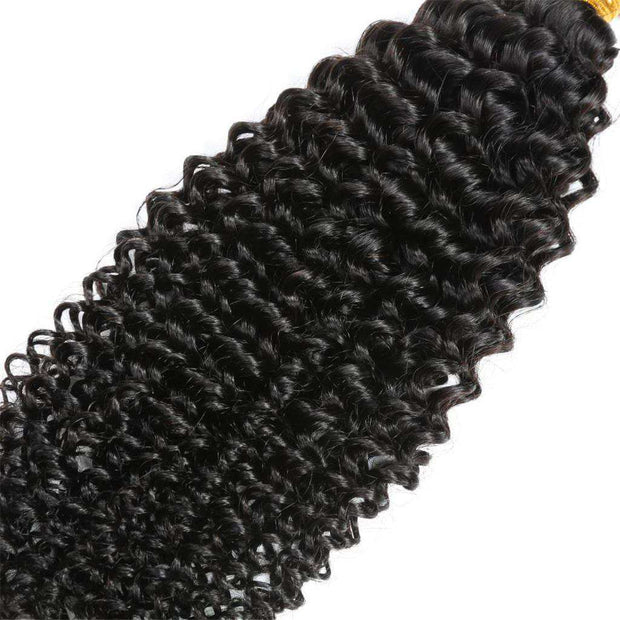 10A Kinky Curly Hair 4 Bundles With Closure Brazilian Hair Natural Color - ashimaryhair