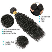 4 Bundles 10A Kinky Curly Hair Human Hair Bundles Natural Color - ashimaryhair