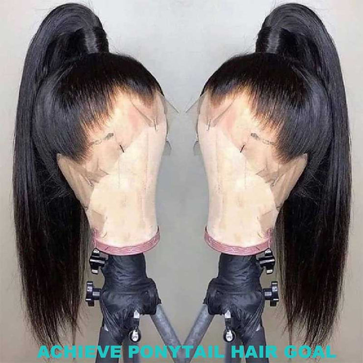 360 Lace Frontal Wig Hd Transparent Lace Frontal Straight Brazilian Human Hair Natural Color 10A Hair Pre-Plucked With Baby Hair