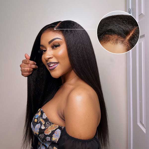 4C Edges 5x5 Transparent HD Lace Closure Wigs Kinky Straight Hair