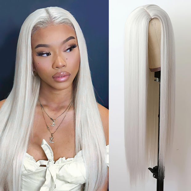 White 4x4 5x5 Glueless Lace Closure Wigs Straight Ashimary Virgin Hair