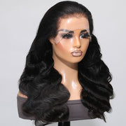 4C Edge Hairline-Body Wave 13x4/13x6 HD Invisible Lace Frontal Wigs With Kinky Edges Curly Baby Hair