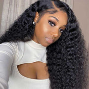 4c hairline deep wave Transprent lace wig