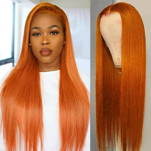 Ginger 4x4 5x5 6x6 Glueless Lace Wigs 180% 250% Density Wigs Ashimary Virgin Hair