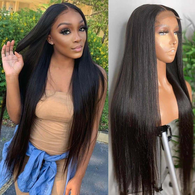 Glueless 4x4 Closure Wig Straight Brazilian Hair- Ashimary Hair