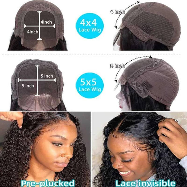 5x5 4x4 Lace Closure Wig