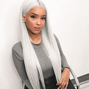 White 4x4 5x5 Glueless Lace Closure Wigs Straight Ashimary Virgin Hair