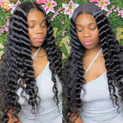 Loose Deep Wave Glueless 5*5 HD Transparent Lace Closure Wigs Ashimary Human Hair Natural Color