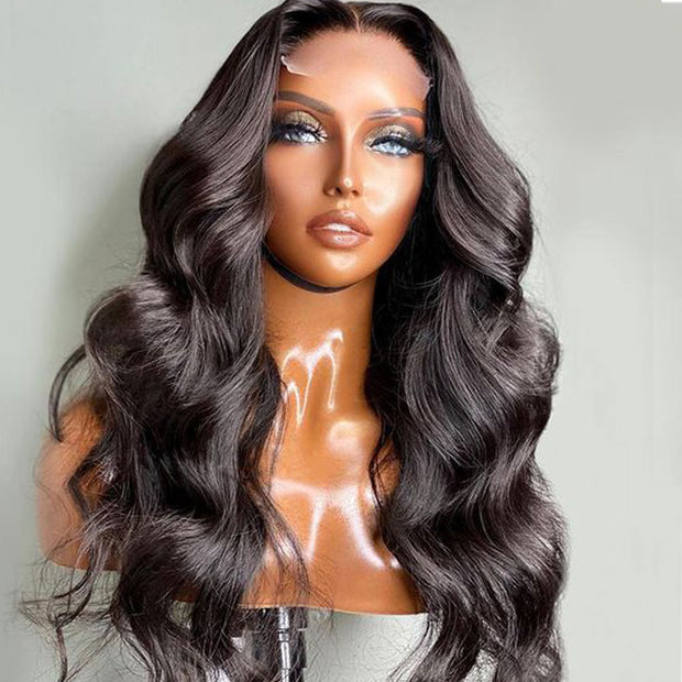 Glueless 5*5 HD Lace Closure Wig Body Wave Transparent Lace Human Hair Wigs Ashimary