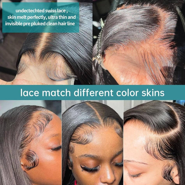 13x6 Transparent Lace Front Wig Bob Short Hair Straight Bodywave