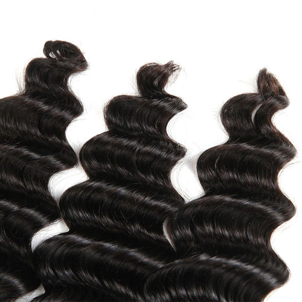 3 Bundles 10A Loose Deep Wave Virgin Hair Bundles Natural Color - ashimaryhair