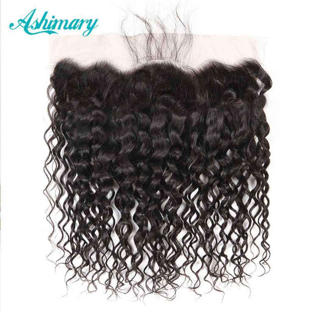 9A Grade Water Wave 3 Bundles With Frontal Indian Virgin Hair - ashimaryhair