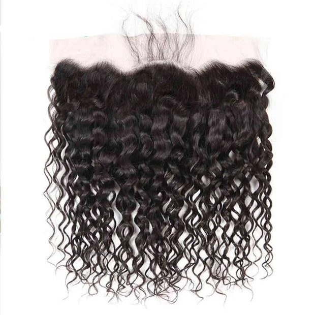 9A Grade Water Wave 3 Bundles With Frontal Brazilian Virgin Hair - ashimaryhair