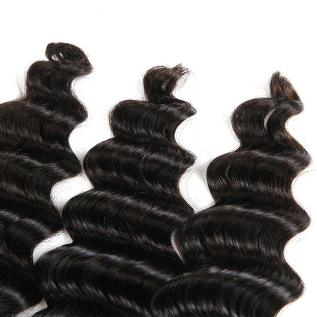 3 Bundles 9A Loose Deep Wave Human Hair Bundles Natural Color - ashimaryhair