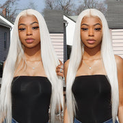 White 4x4 5x5 Glueless Lace Closure Wigs Straight Ashimary Virgin Hair