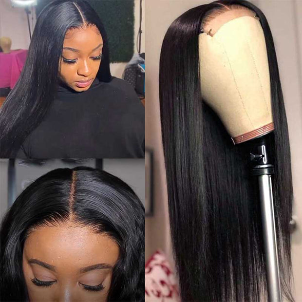 Ashimary Hair Offers Affordable 6*6 Lace Closure Wig Pre Plucked With Baby Hair,12-30 inch Natural Black Long Human Hair Wigs On Sale For Beauty Black Women