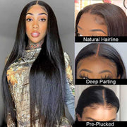 Ashimary Hair Offers Affordable 6*6 Lace Closure Wig Pre Plucked With Baby Hair,12-30 inch Natural Black Long Human Hair Wigs On Sale For Beauty Black Women