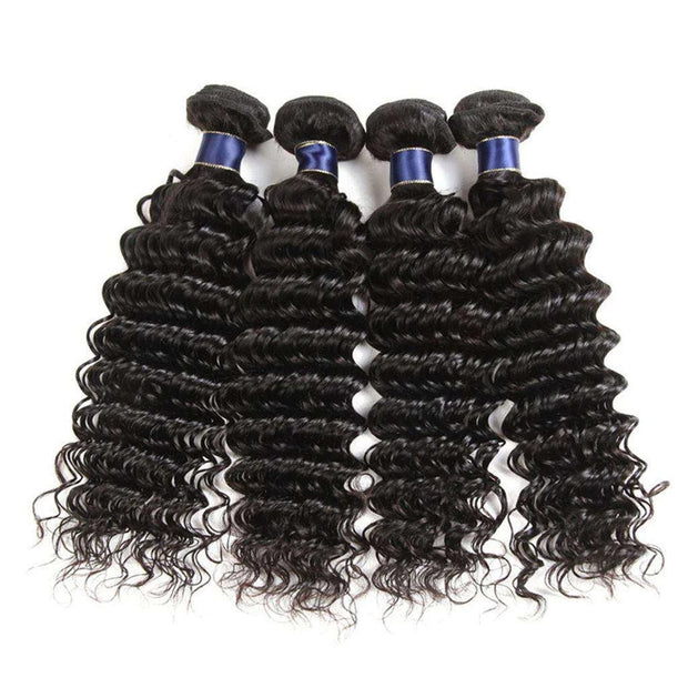 Deep Wave Hair Bundles 9A Brazilian Human Hair Natural Color - ashimaryhair