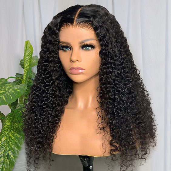 Ashimary Jerry Curly Glueless 5*5 HD Transparent Closure Wig  Brazilian Human Hair Natural Color