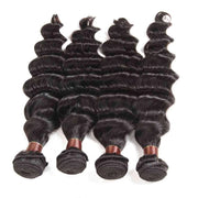 9A Loose Deep Wave Virgin Hair 3 Bundles with Closure Natural Color Brazilian Hair - ashimaryhair